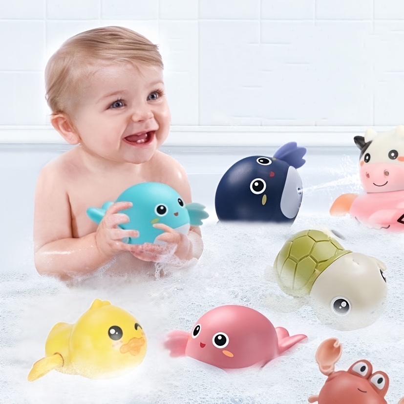 Juguete para bañera de bebé con cabezal de ducha con ventosa giratorio de  tortuga, juguetes de regalo para niños de 6 a 12 meses, niños pequeños de 1