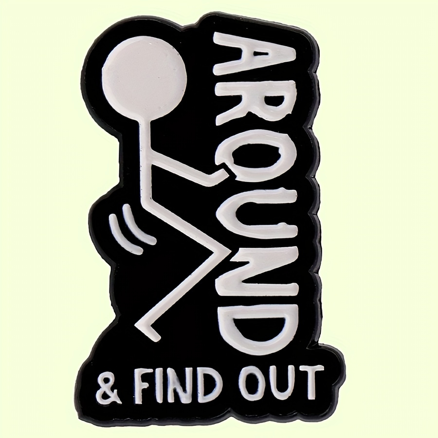 

& Out" Enamel Lapel Pin - Zinc Alloy, Mixed , Novelty For Backpacks And Clothes
