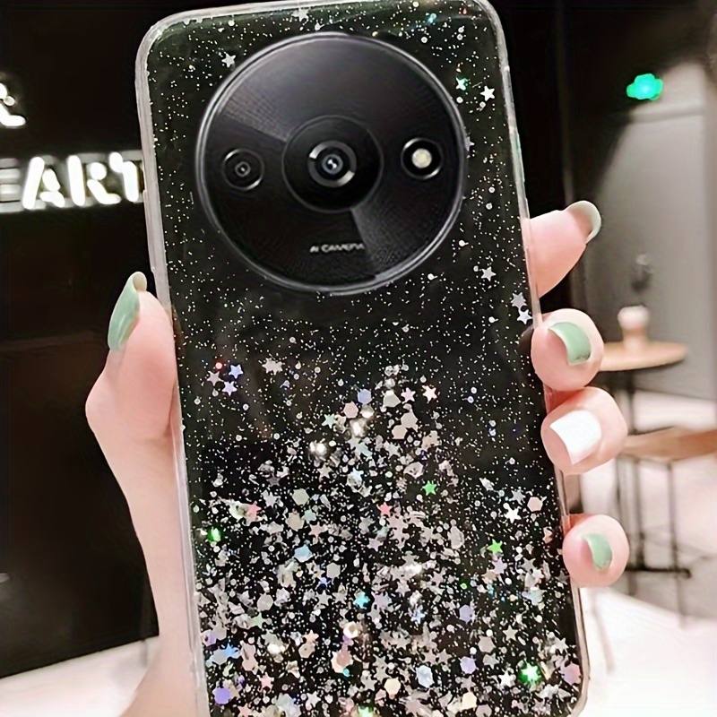 

Xiaomi Redmi A3 Glitter Star Phone Case - Soft Tpu Transparent Protective Sleeve With Sparkling Design