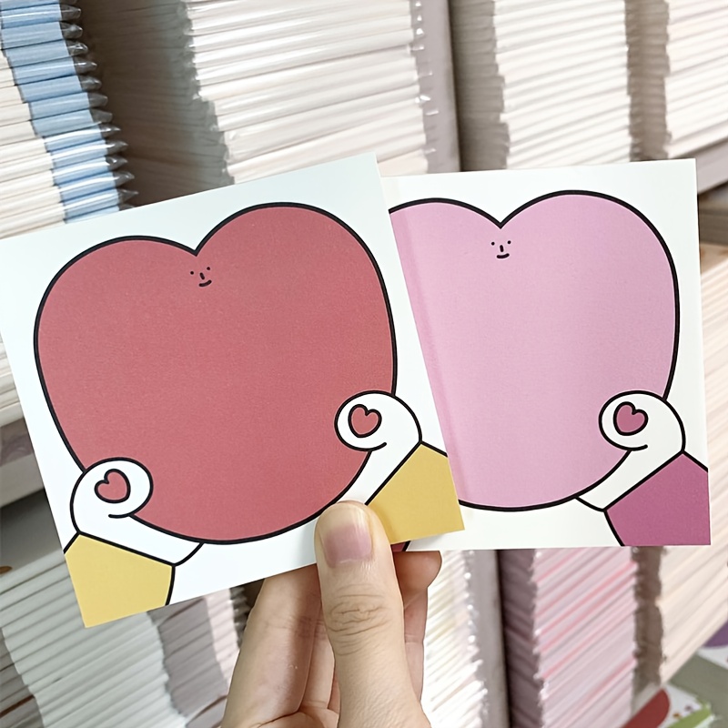 New Girl Heart Cartoon Hand Love Toast Series Cute Sticky - Temu