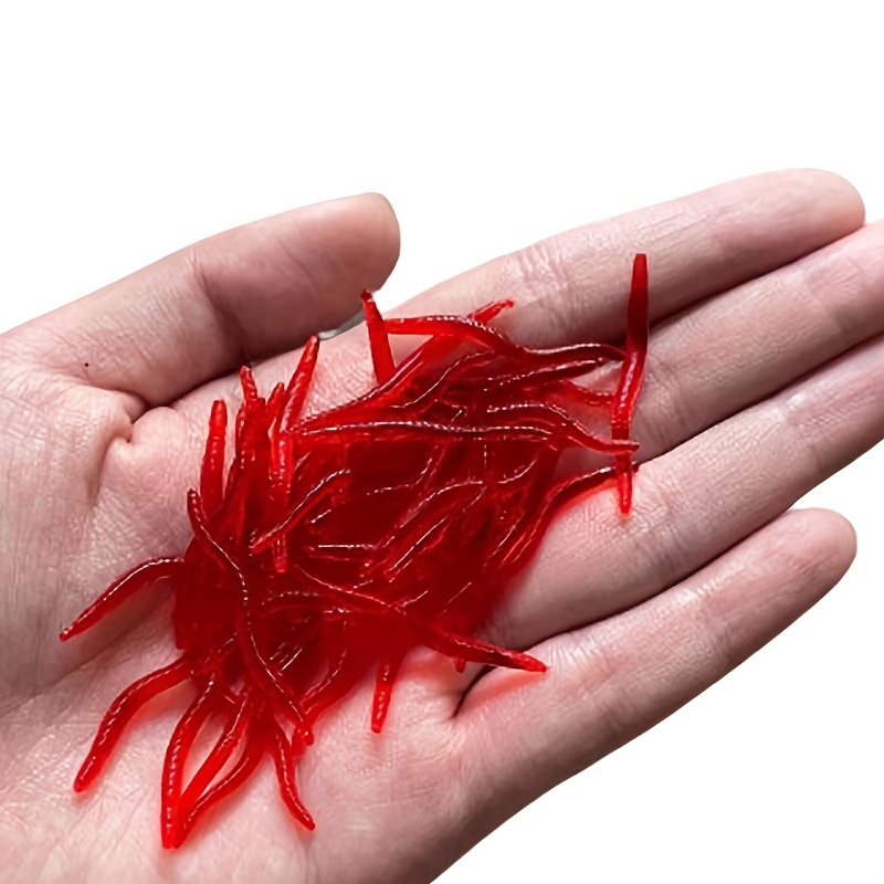 Realistic Red Worm Fishing Lure Soft Silicone Bait Lifelike - Temu Canada