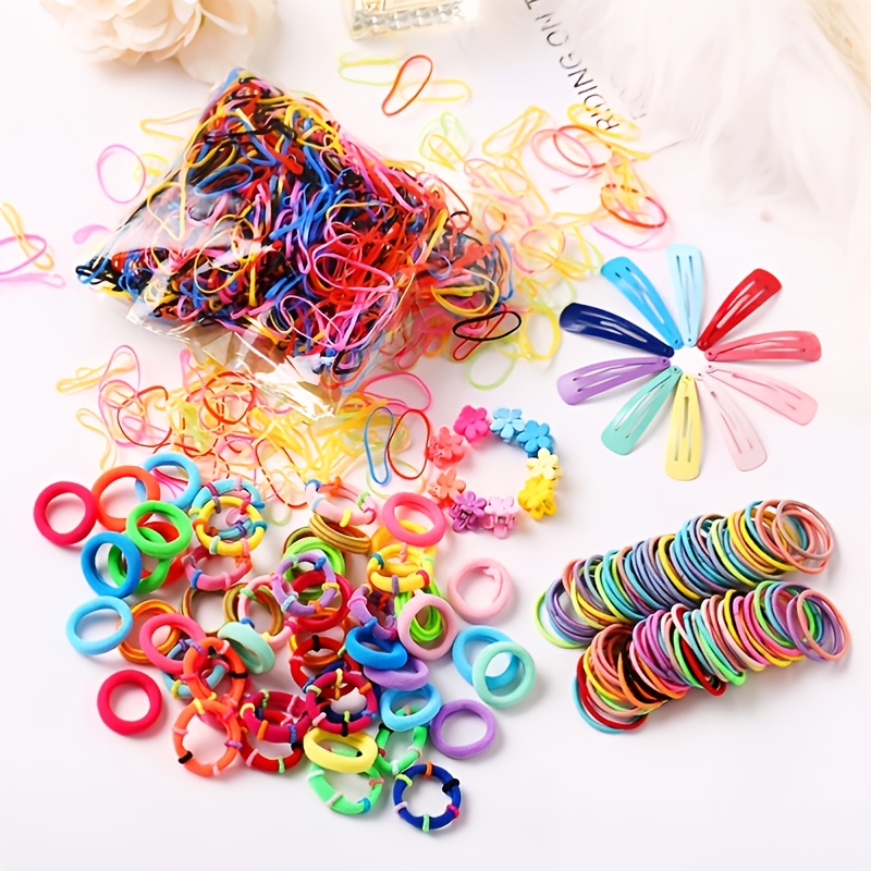300pcs Colorful Small Rubber Bands, Elastic Hair Ties, Headbands, Scrunchies Ponytail Holer, Hair Accessories for Women Girls,Hair Products,Temu