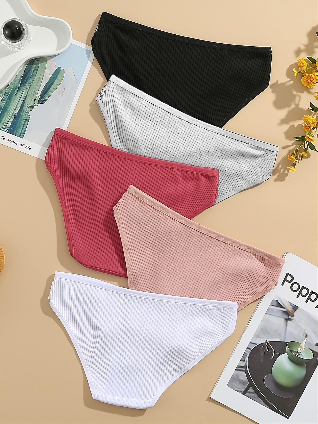 Cotton Panties Multiple Pieces Solid Color Women's Panties - Temu