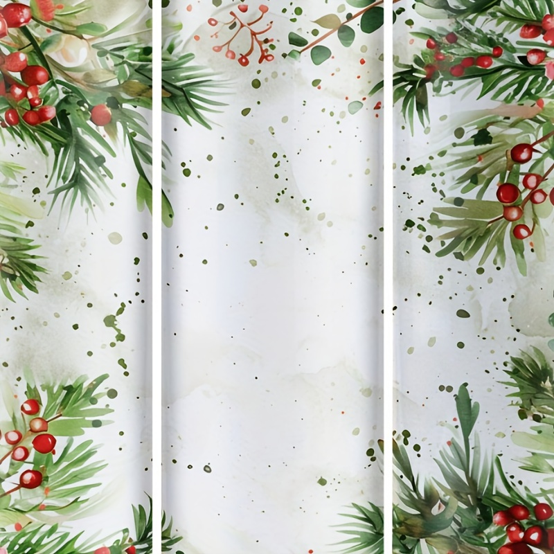 

20oz Slim Stainless Steel Tumbler Set Of 1, Holiday Themed 3d Print With Red Berries/green Foliage Design, Vacuum Insulated Travel Cup With Lid And Straw, Ideal Gift And Festive Occasions