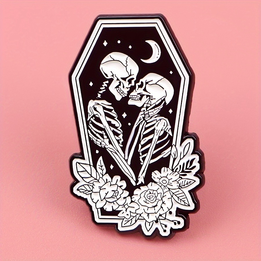 

1pc Skeleton Enamel Lapel Pin, Clothes Backpacks Accessories, Gift For Friend