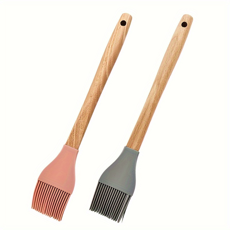 1pc Bbq Brush Set With Silicone Long Handle Oil Brush & Baking Brush