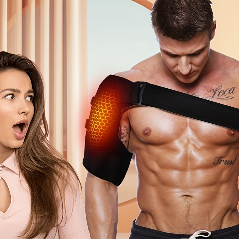 Heated Shoulder Wrap for Men Women, Upgrade Electric Heating Pad Massager  with 3 Vibration and Heat Settings and Timer, Shoulder Braces for Rotator