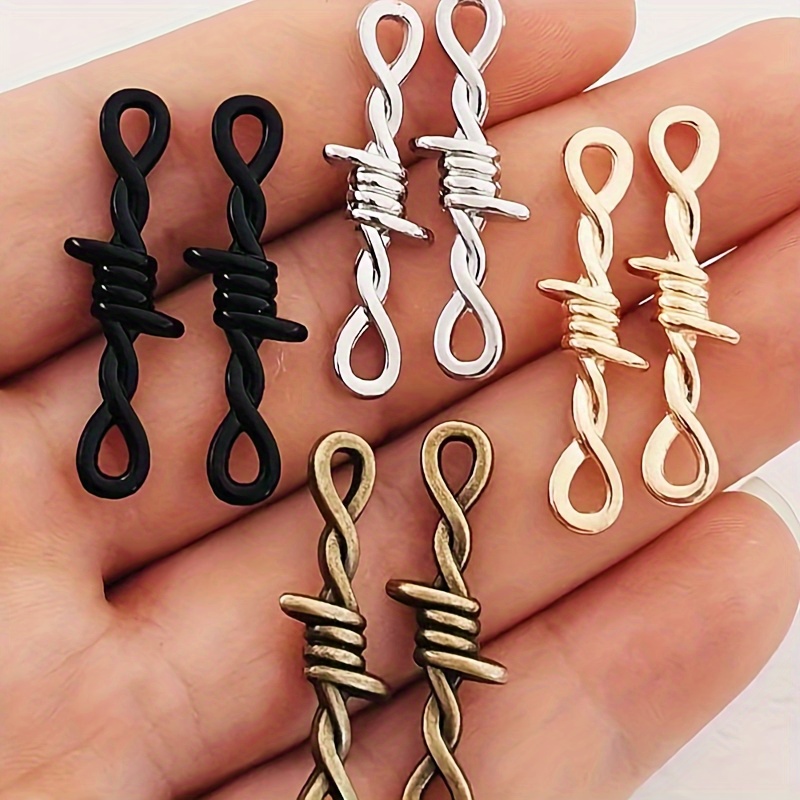 

12pcs Connecteurs Métalliques Épines Gothiques 3D, 34x10mm - Breloques de Bijoux DIY pour & Bracelets, Fabrication d'Artisanat, Pendentif