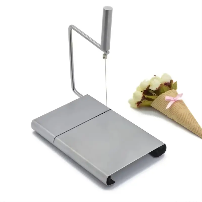 1pc cheese slicer stainless steel wire cutter for semi hard and hard cheese kitchen baking tool details 1