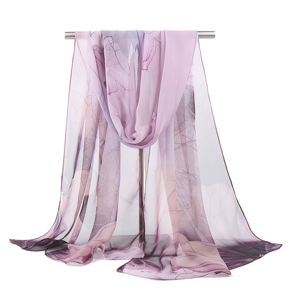Écharpe Fine Femme Lotus - 160x50 Cm - Tissu Léger, Protection Solaire - Multifonction : Foulard, Châle, Voile - Cadeau élégant