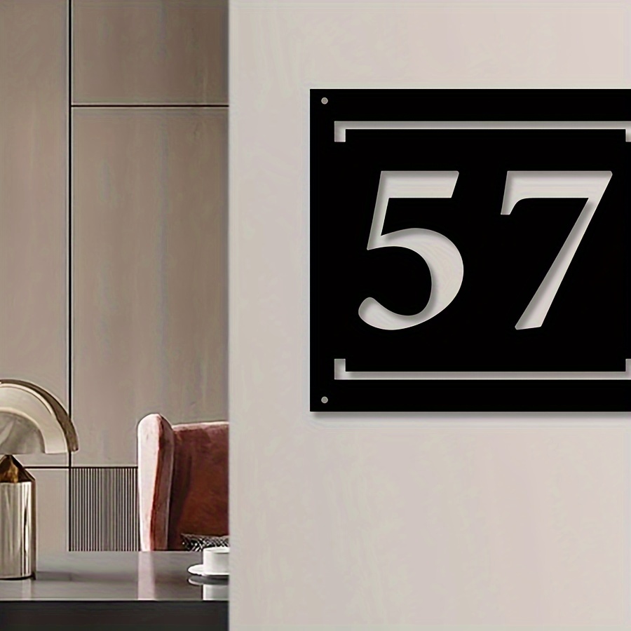 

Customizable Number Sign - Personalized Wall Hanging Address Plaque, Metal Street Name Decor For Home, Christmas, Halloween, Thanksgiving, Room Decor