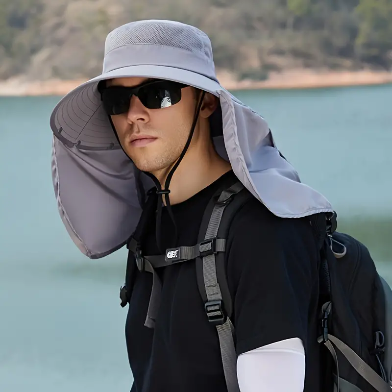 Foldable Windproof Fishing Hat, Bucket Hat, Sun Hat & Camping Hat for Outdoor Hiking and Hunting,Temu
