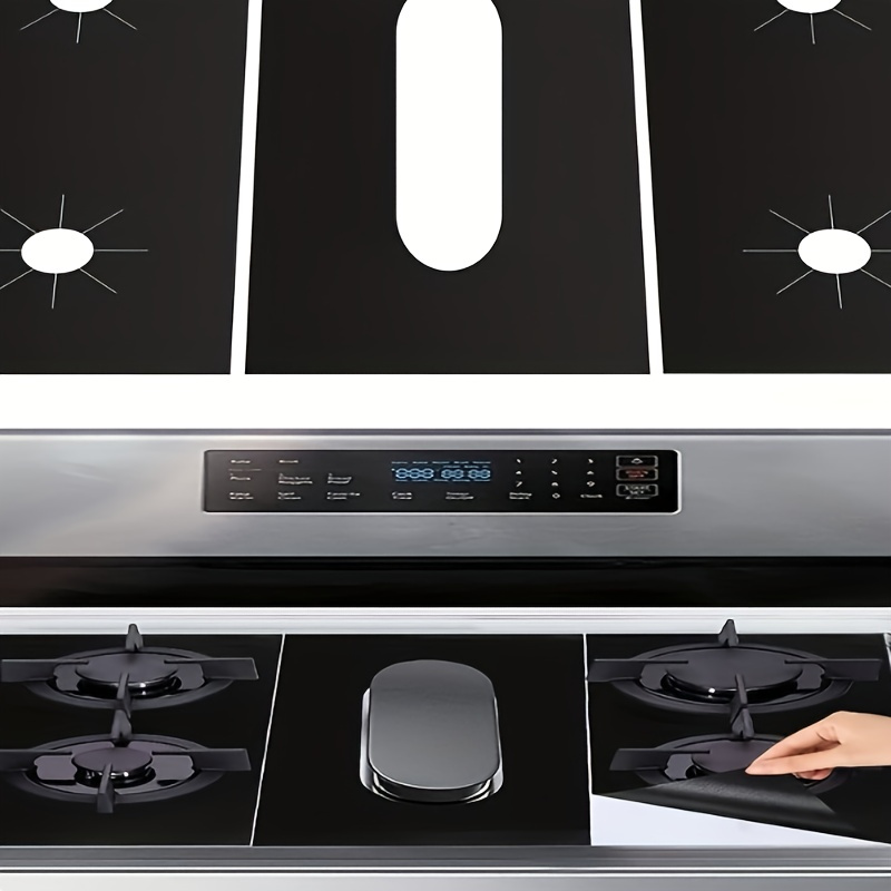 

Reusable Heat Resistant Gas Range Stove Covers, Washable Black Protects Burners And Prevents Scratches For Cooking/dining, Stove Top Protectors