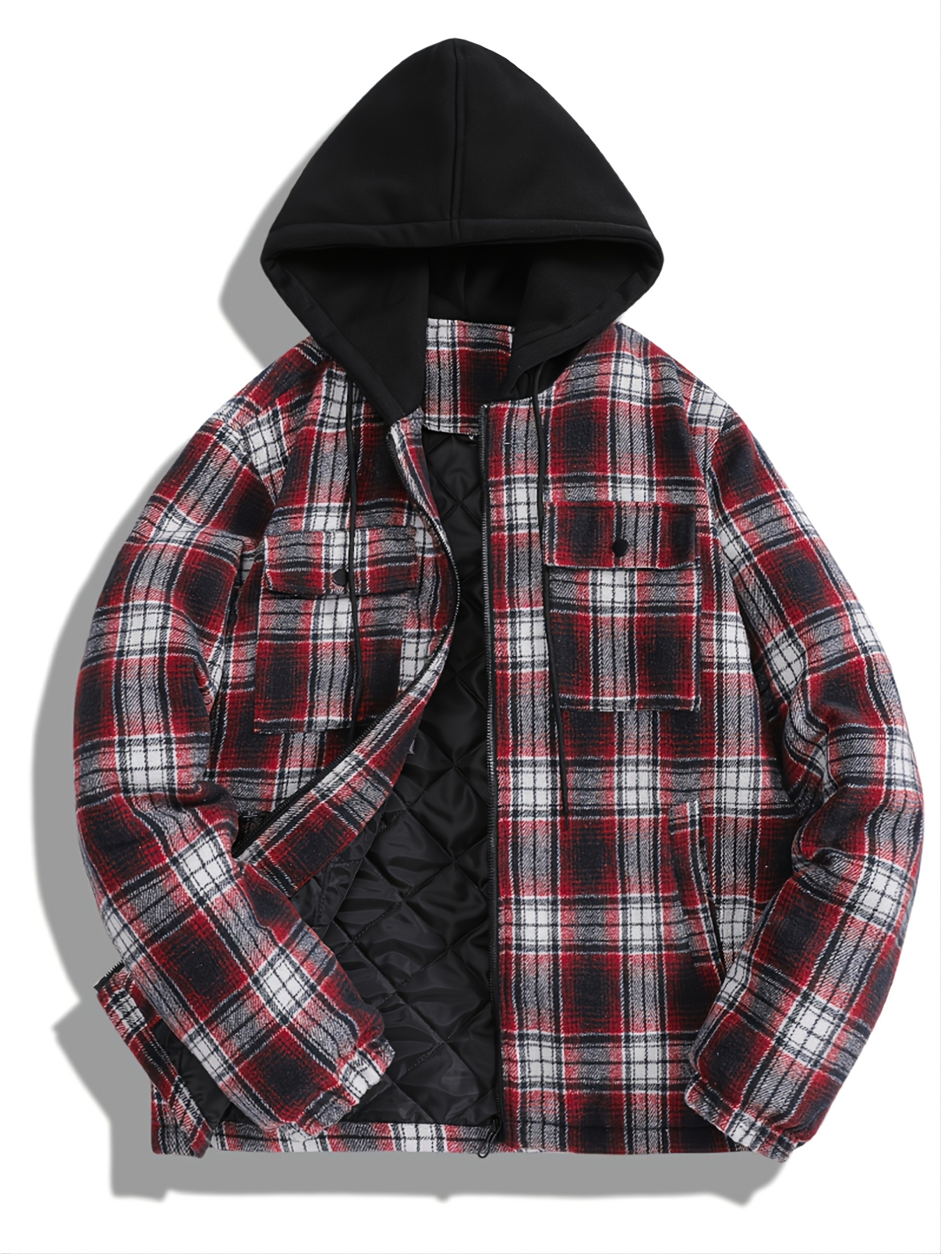 Mens All Match Check Lightweight Hooded Jacket | Free Shipping For