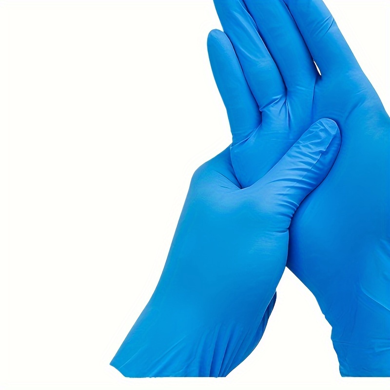 

50-piece Heavy-duty Blue Nitrile Gloves - Waterproof, Latex-free For Kitchen, Food Service, Cleaning & Beauty Salons