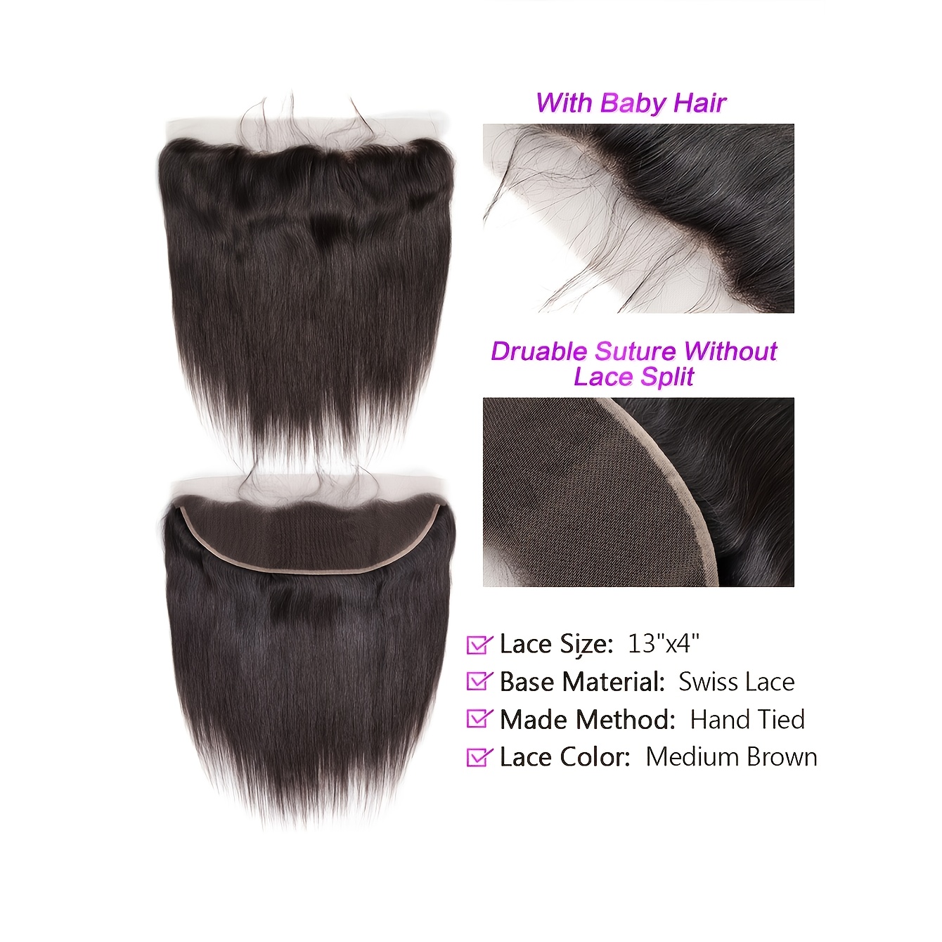 Human Hair Frontal - Temu