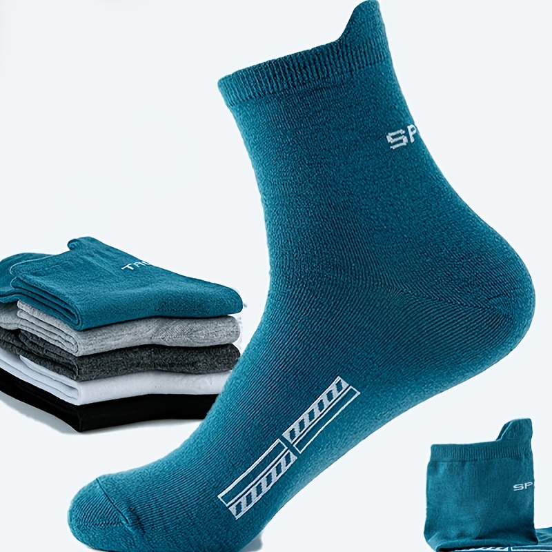 5 pares de calcetines de algodón para hombre transpirables que absorben la  humedad calcetines deportivos para correr