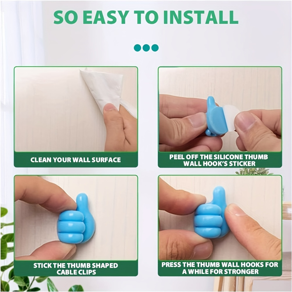 Color Thumb Wall Hooks Creative Adhesive Thumb Hooks Self - Temu