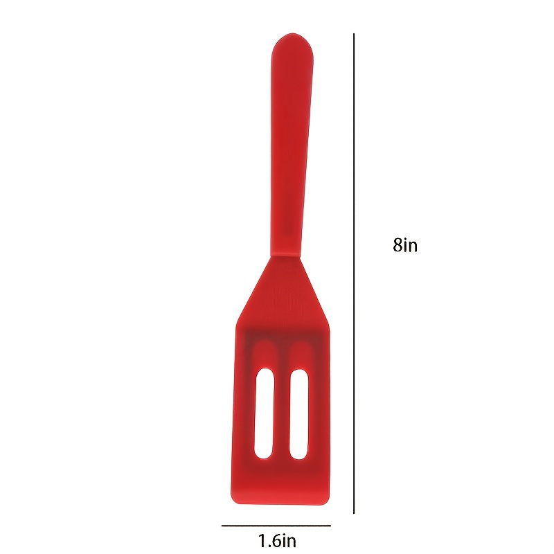 2 Pieces Mini Serving Spatula Cut and Turner Cookie Spatula Mini Slotted Turner for Flipping Egg Cooking, Size: Small, Red