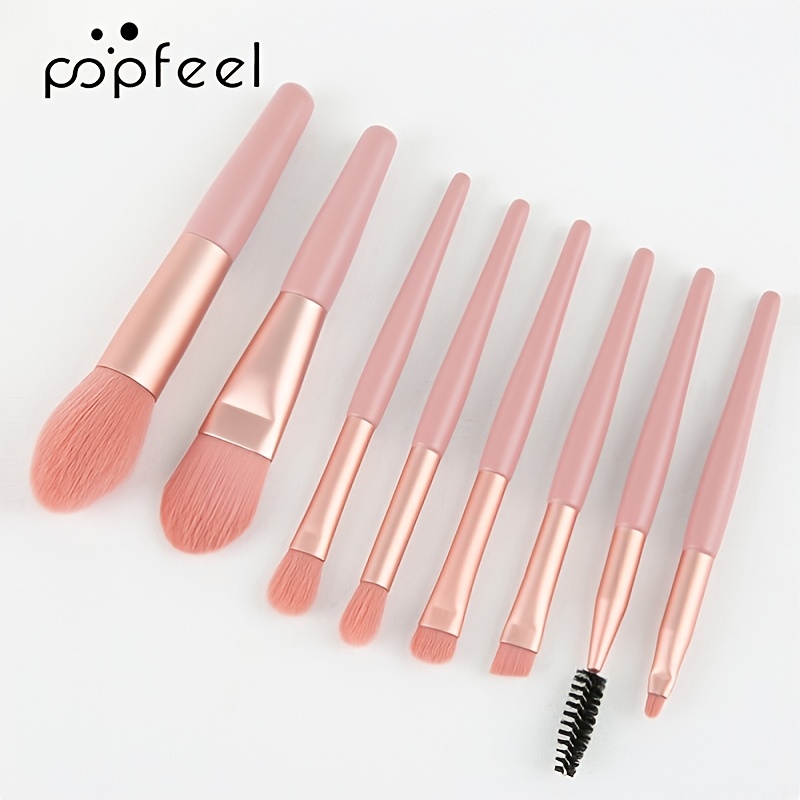 8 pzas Juego Mini Brochas Maquillaje Estuche Brochas - Temu