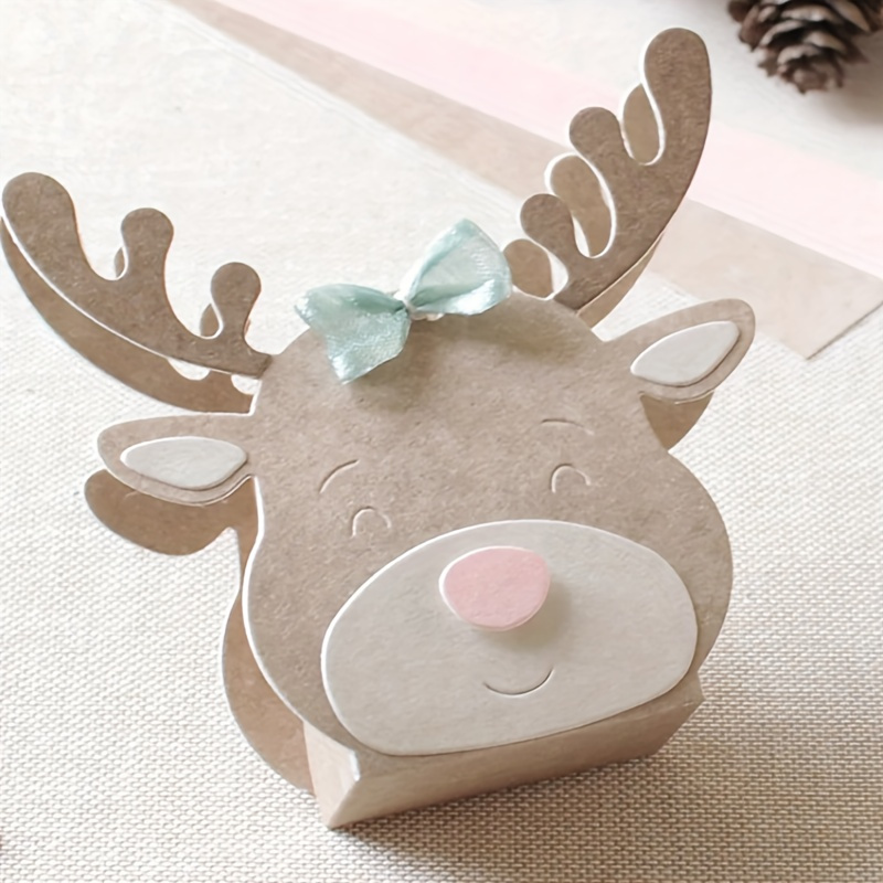 

3d Reindeer Head Cutting Die Stencils - Metal Craft Dies For Diy Greeting Card Making, Scrapbooking & Holiday Gift Decorations, Reusable Deer Template For Christmas Crafting