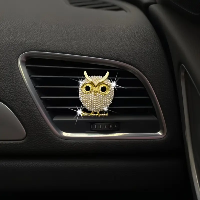 1pc Pearl Owl Car Decoration Car Air Freshener Auto Outlet Perfume