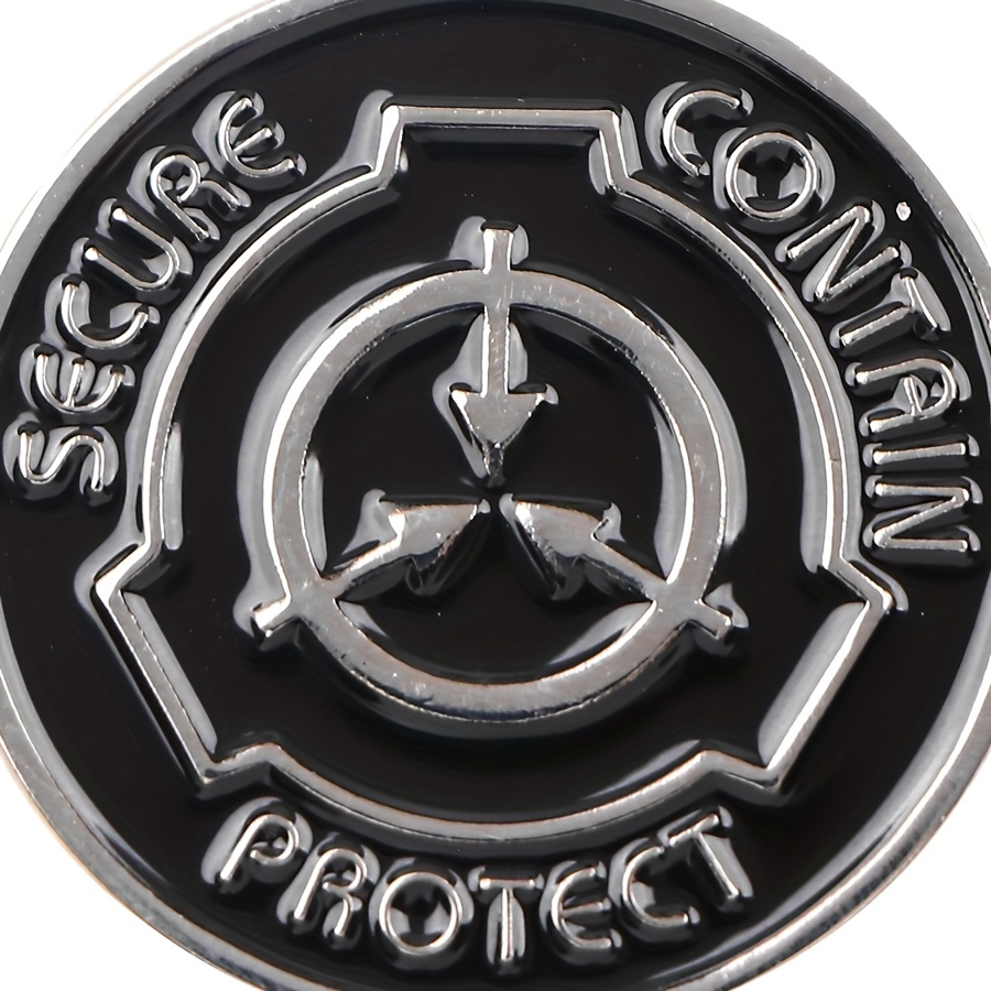 

Secure Contain Protect Enamel Pin - Black Scp Foundation Lapel Badge For Backpacks, Jackets, And Collectibles