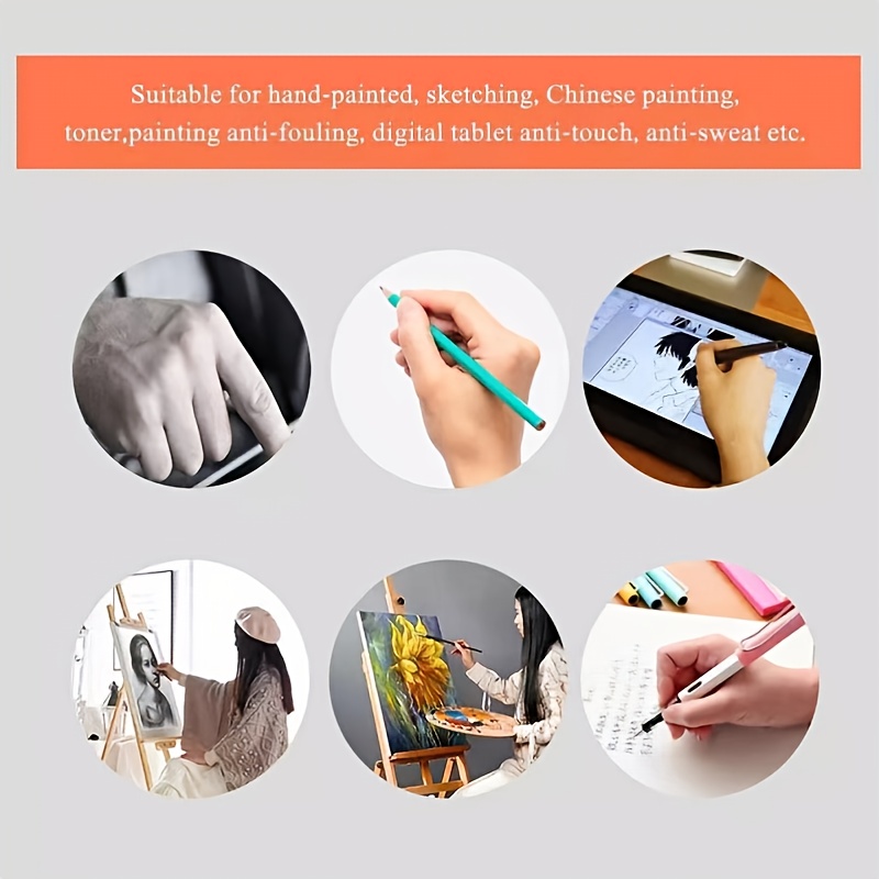 Travelwant 1 Pcs Drawing Glove for Digital Drawing Tablet, iPad Smudge Guard, Two-Finger, Reduces Friction, Elastic Lycra, Good for Right and Left