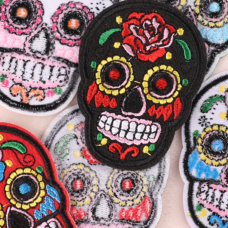 Cool Skull Embroidery Patch Horror Punk Embroidered Patches On Clothes  Jacket Sew Applique Iron On Patches For Clothing Jean DIY