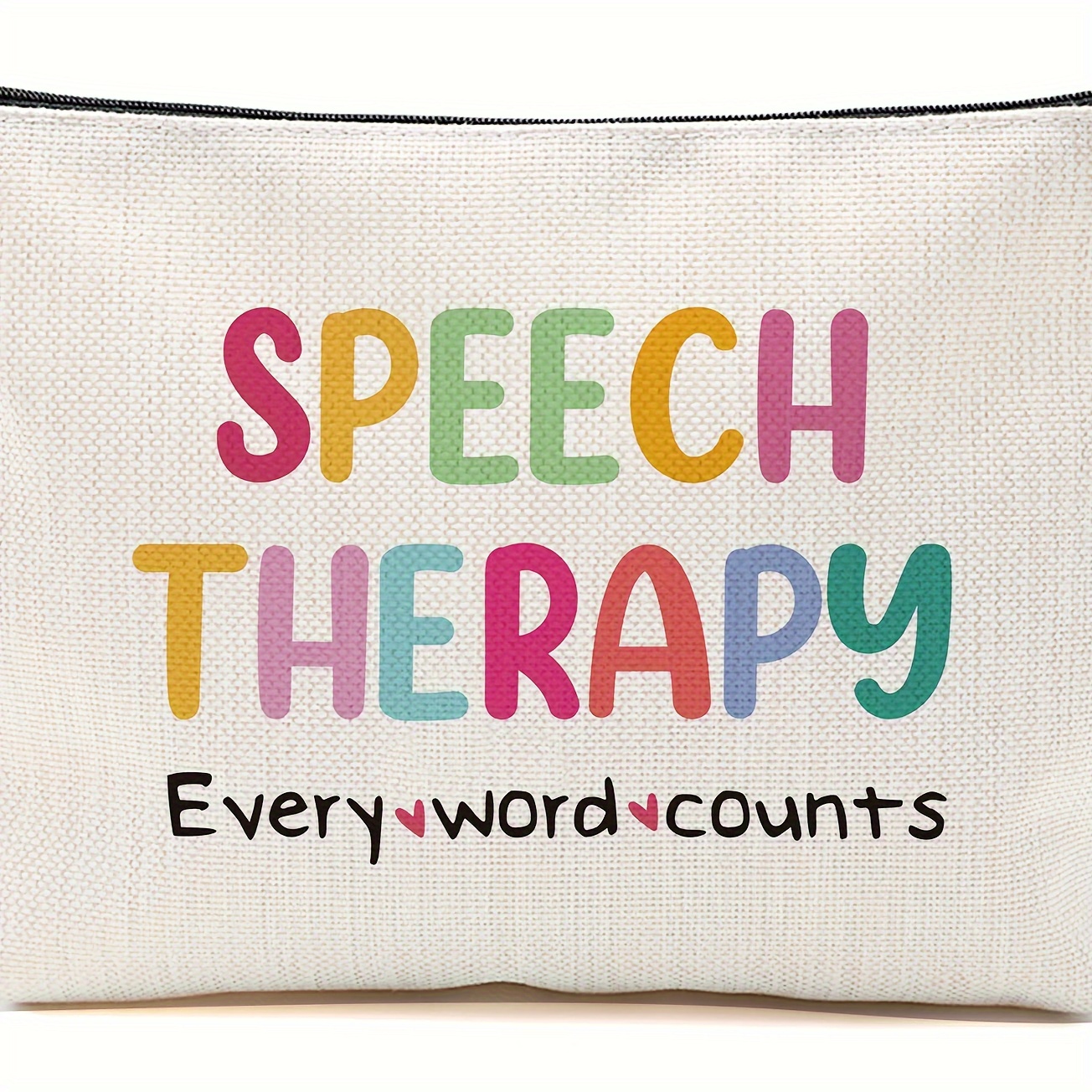 

1pc speech Therapy Gift Speech Therapist Gift For Women, Speech Language Pathologist Cosmetic Bag - Speech Therapy Every Word Counts, Birthday Christmas Birthday Thanksgiving Gifts For Slp Makeup Bag