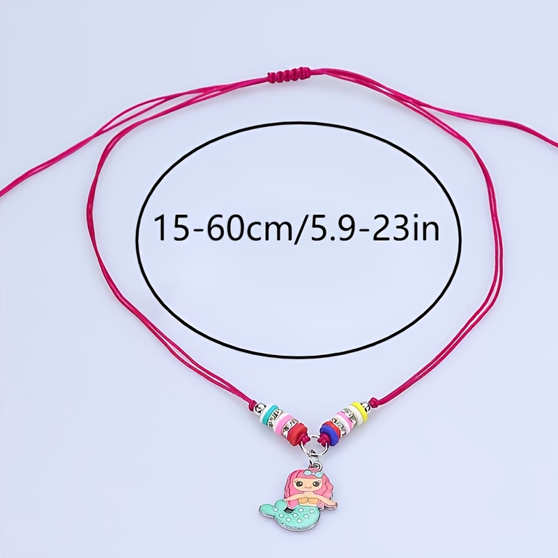 24pcs cute cartoon mermaid butterfly and bee bracelet and necklace set handmade and adjustable for spring and summer details 6