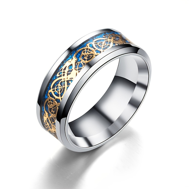 Men's Stylish Dragon Pattern Stainless Steel Ring