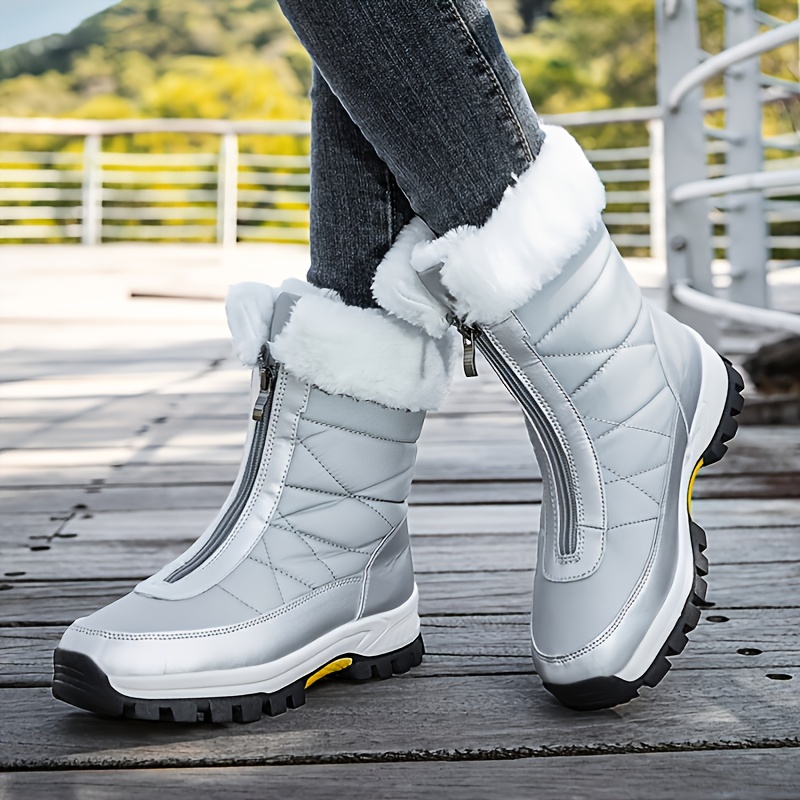 Women′ S MID-Calf Winter Snow Boots Tall Warm Non-Slip Waterproof