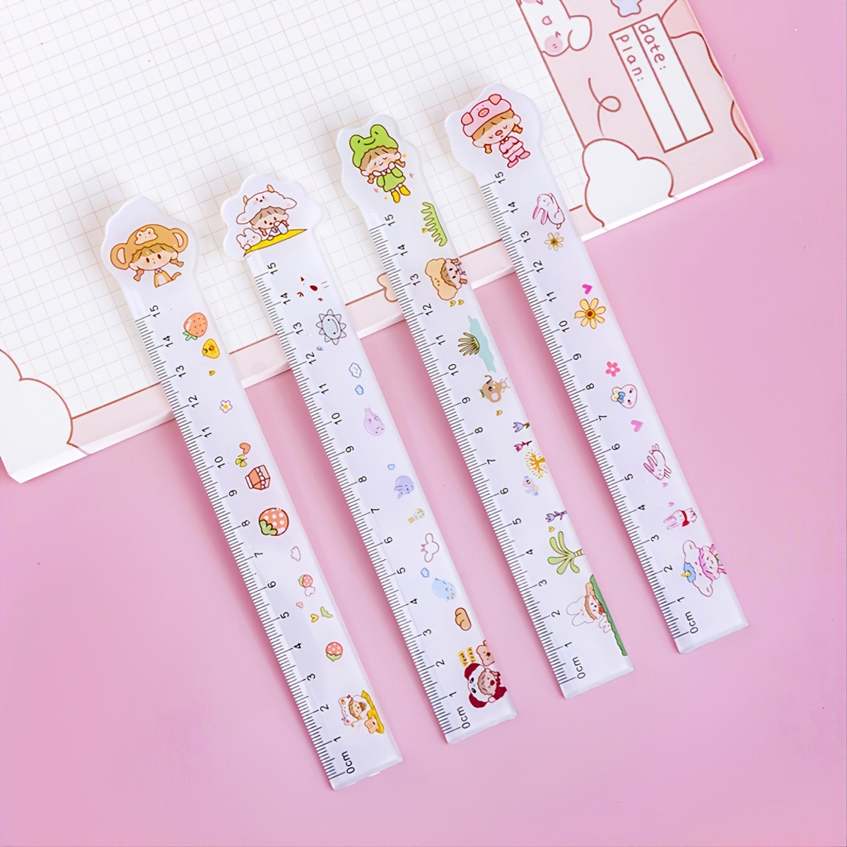 Cute And Lovely Cartoon Drawing Ruler Students Ruler For - Temu