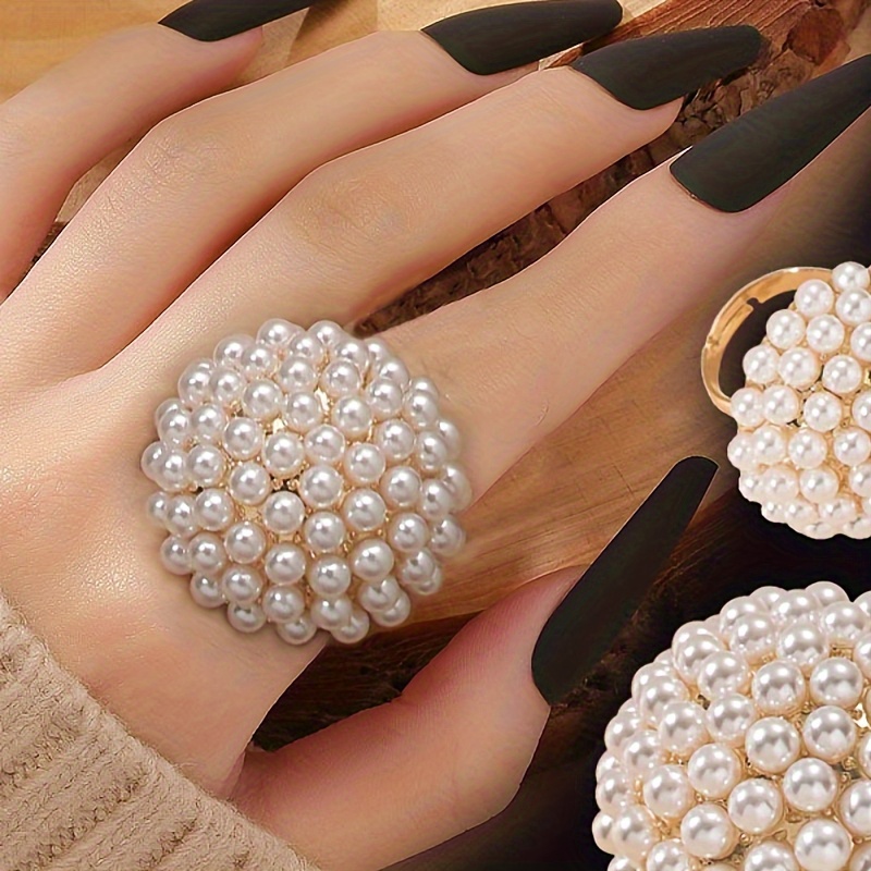 

1pc Exaggerated Flower Open Ring, Vintage & Elegant Style, Fashion Accessory, Faux Jewelry For Women, Adjustable Finger Ring, Ideal For Wedding & Birthday Gifts