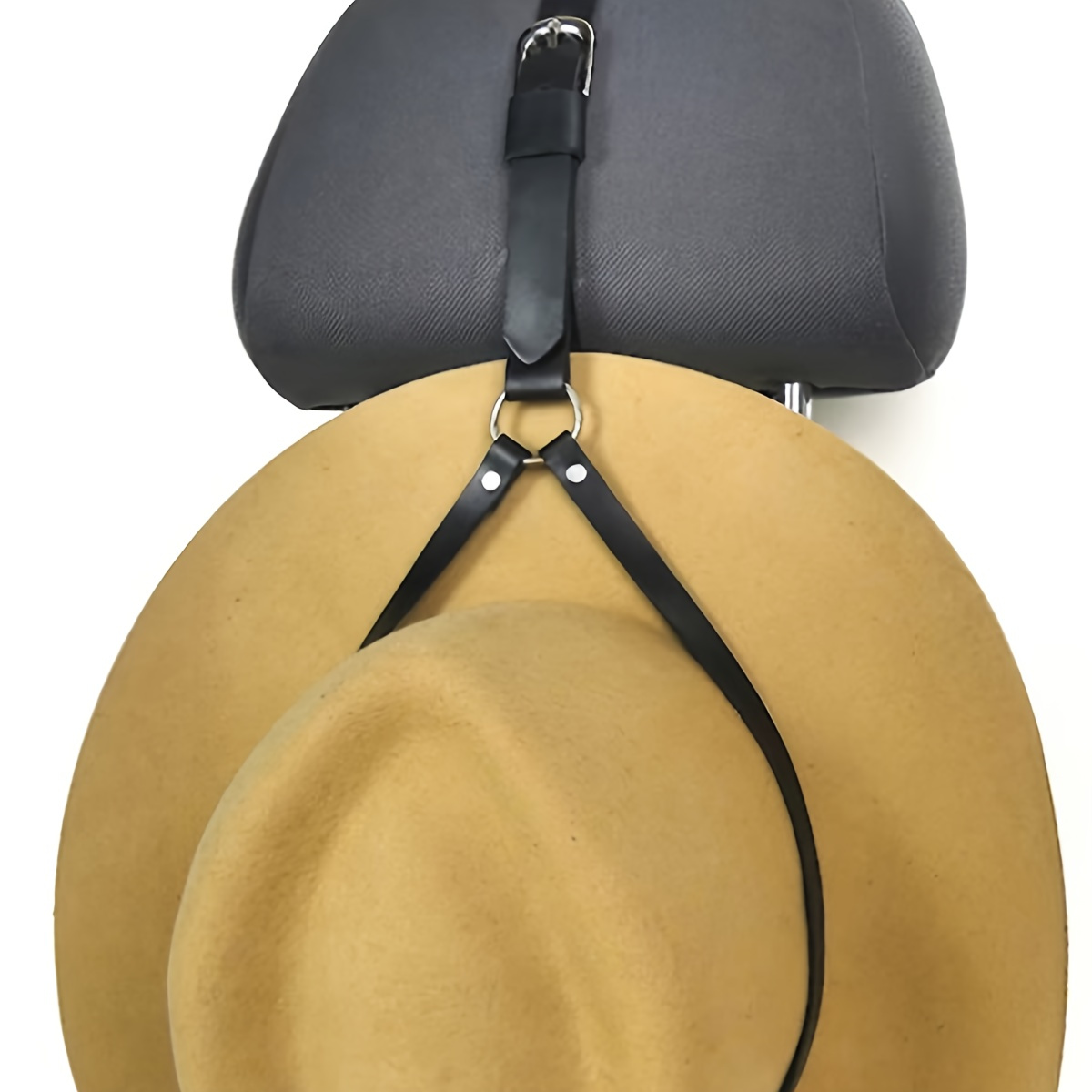 elegant   leather car hat rack secure stylish seat organizer for all hats   no damage details 0