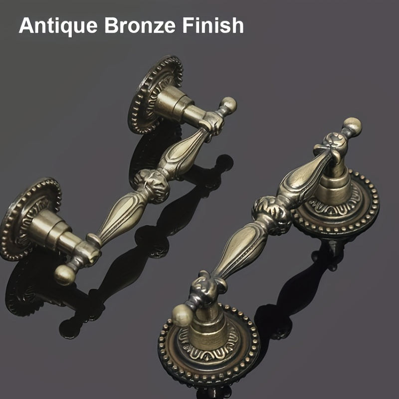 

4/6pcs Vintage European Antique Brass Drawer Pulls, 3.46" - Kitchen & Bedroom Cabinets, Includes Installation Hardware