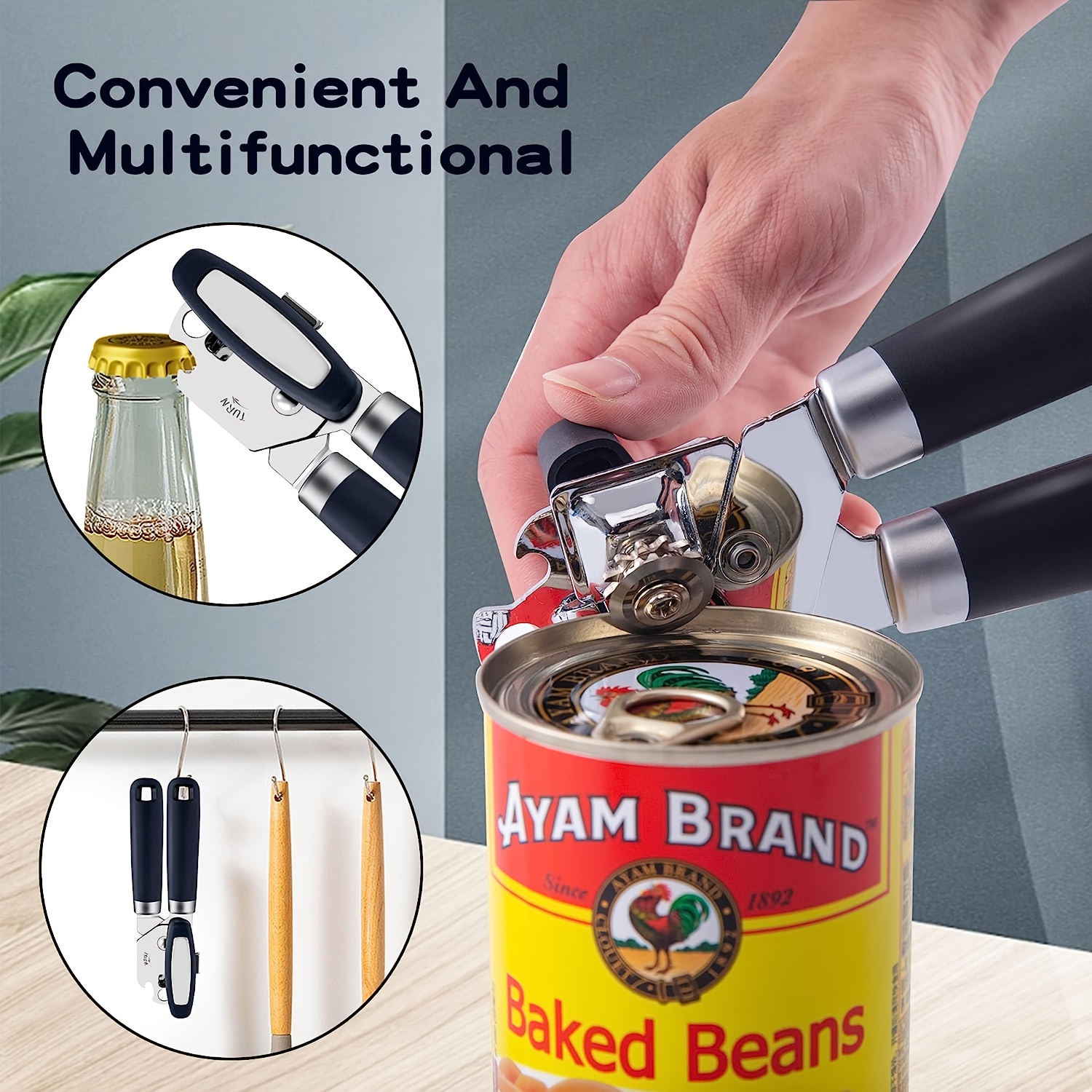 Can Opener Manual Handheld Strong Manual Can Opener Smooth Edge