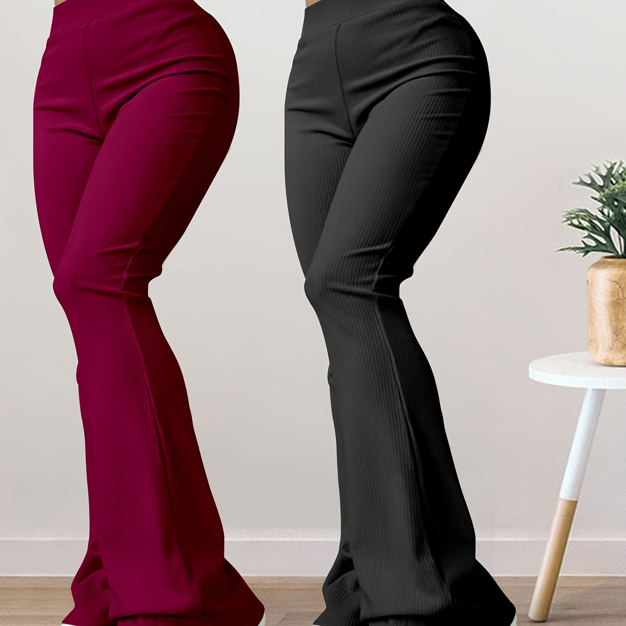 

Two-piece Set-k11 Women's New High-waisted Solid Color Sports Yoga Pants Slimming Bell-bottom Pants Casual Trousers Women's Clothing