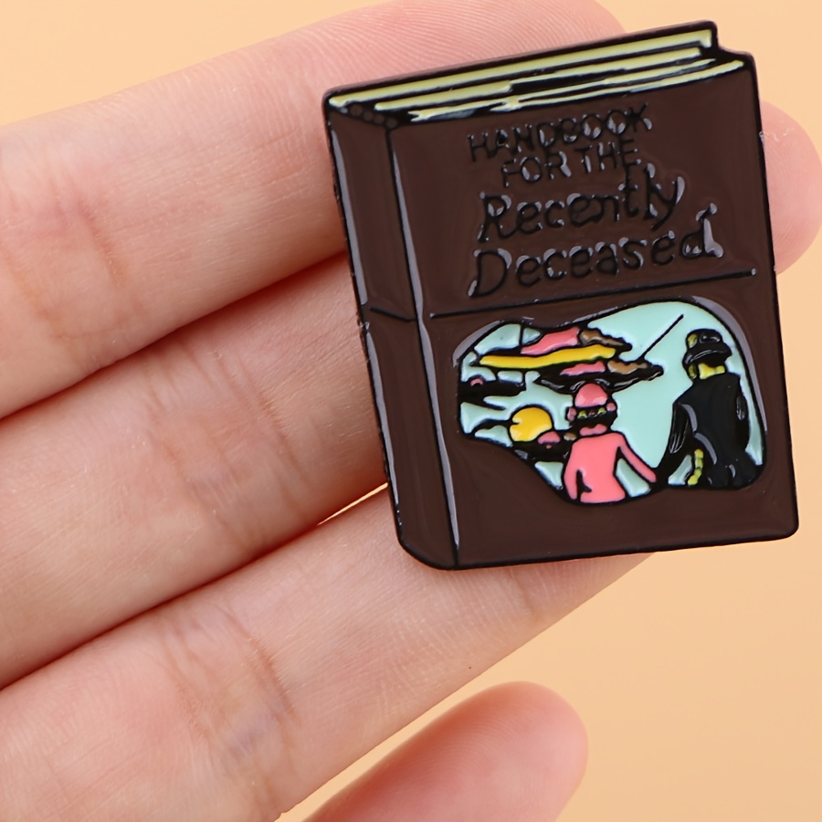 

1pc Funny Book Shape Enamel Pin, Fashion Backpack Bag Accessories, Jewelry Gift For Men