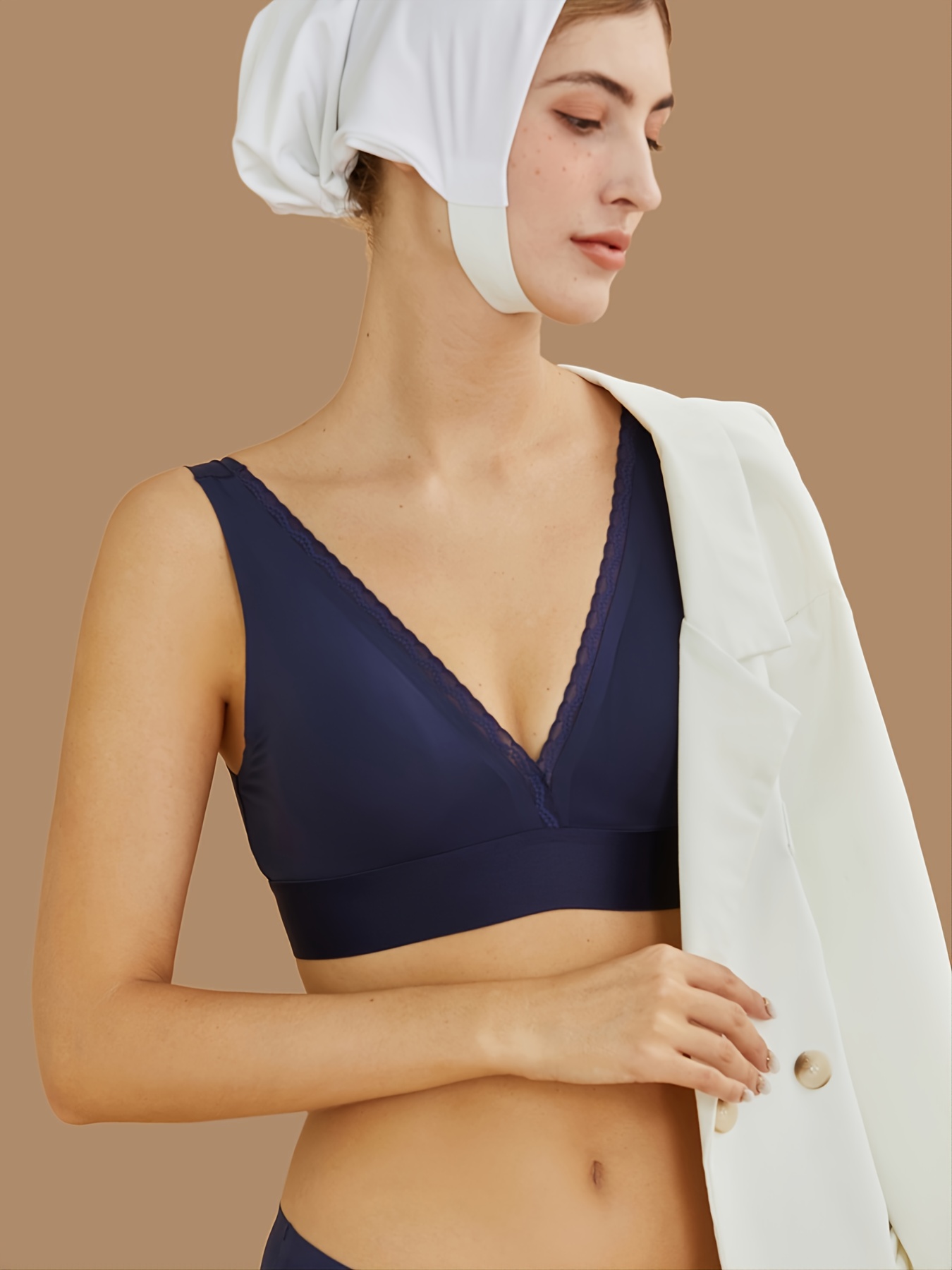 Women's Low Back Bralette Bralette Tops Women's Wireless Cotton Padded Bra