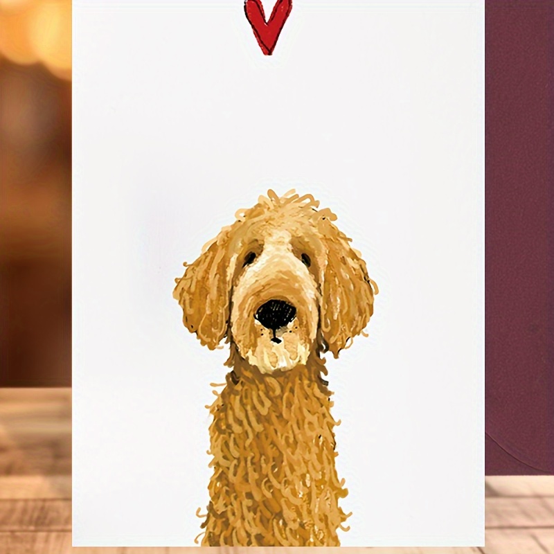

1pc, Greeting Card There Is A Red Heart-shaped Pattern In The Picture, Which May Indicate Affection Or Affection For This Dog Suitable For Giving To Mothers, Grandmothers, And Sisters, Mother's Day