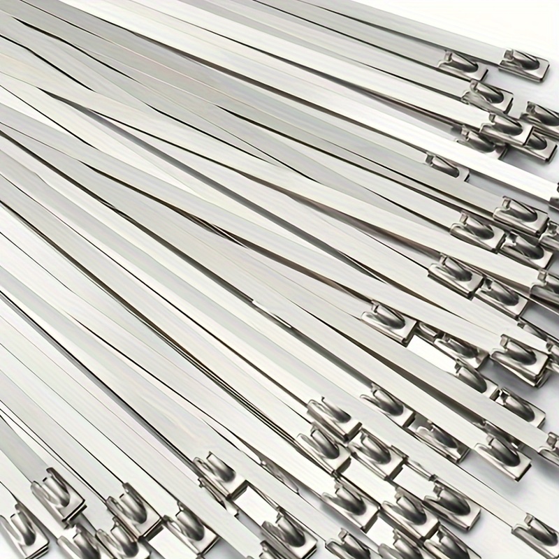 

/100pcs Stainless Steel Zip Ties, Zip Ties Heavy Duty Cable Ties For Exhaust Wrap, Indoor And Outdoor