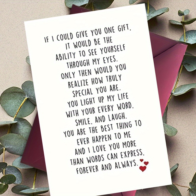 

1pc Romantic Love Card For Him Her, Day Card For Gf Bf, Special Anniversary Greeting Card