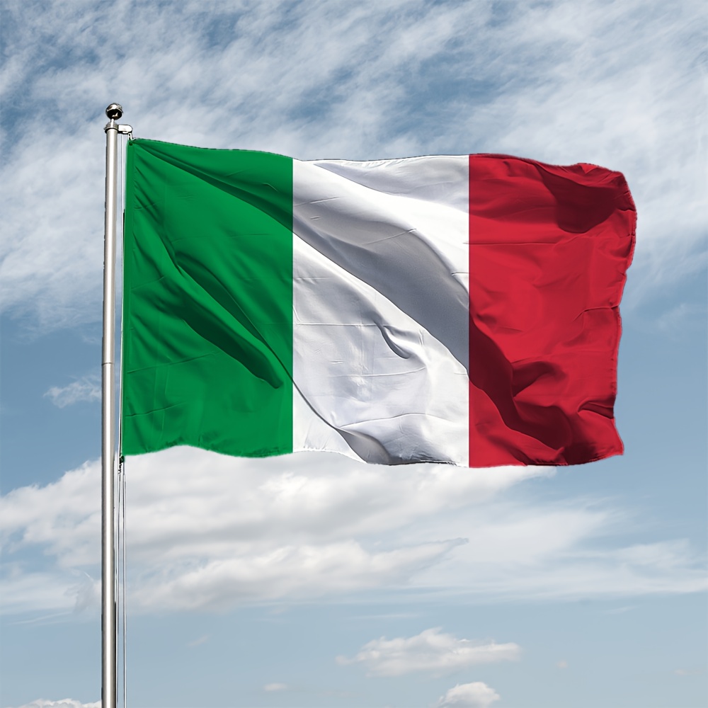 

1pc, Double Side Printed Ita It Italia Italy Flag (90cmx150cm/ 3ftx5ft), High-quality Hanging Green White Red Italian With Polyester, Uv Fade Resistant, Decoration, Outdoor Holiday Decoration