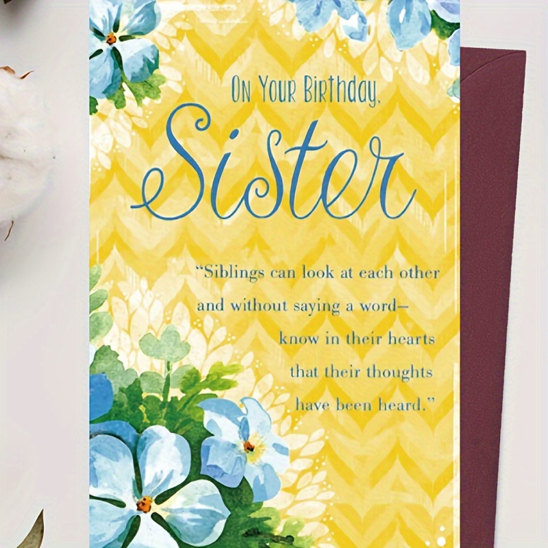 

1pc, Greeting Card Reads "happy Birthday To You, Sister", There Is Also A Sentence On The Card, "brothers And Sisters Can Stare At Each Other Without Saying A Word" Suitable For Their Mothers