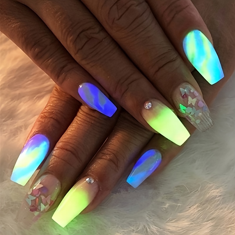 Neon Pigment Powder Fluorescence Nail Glitter Summer Shinny - Temu