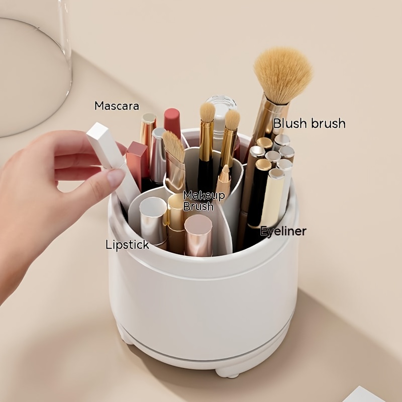 Soporte para brochas de maquillaje con tapa Caja de almacenamiento de  maquillaje Organizador de brochas de gran capacidad, organizador de  cosméticos