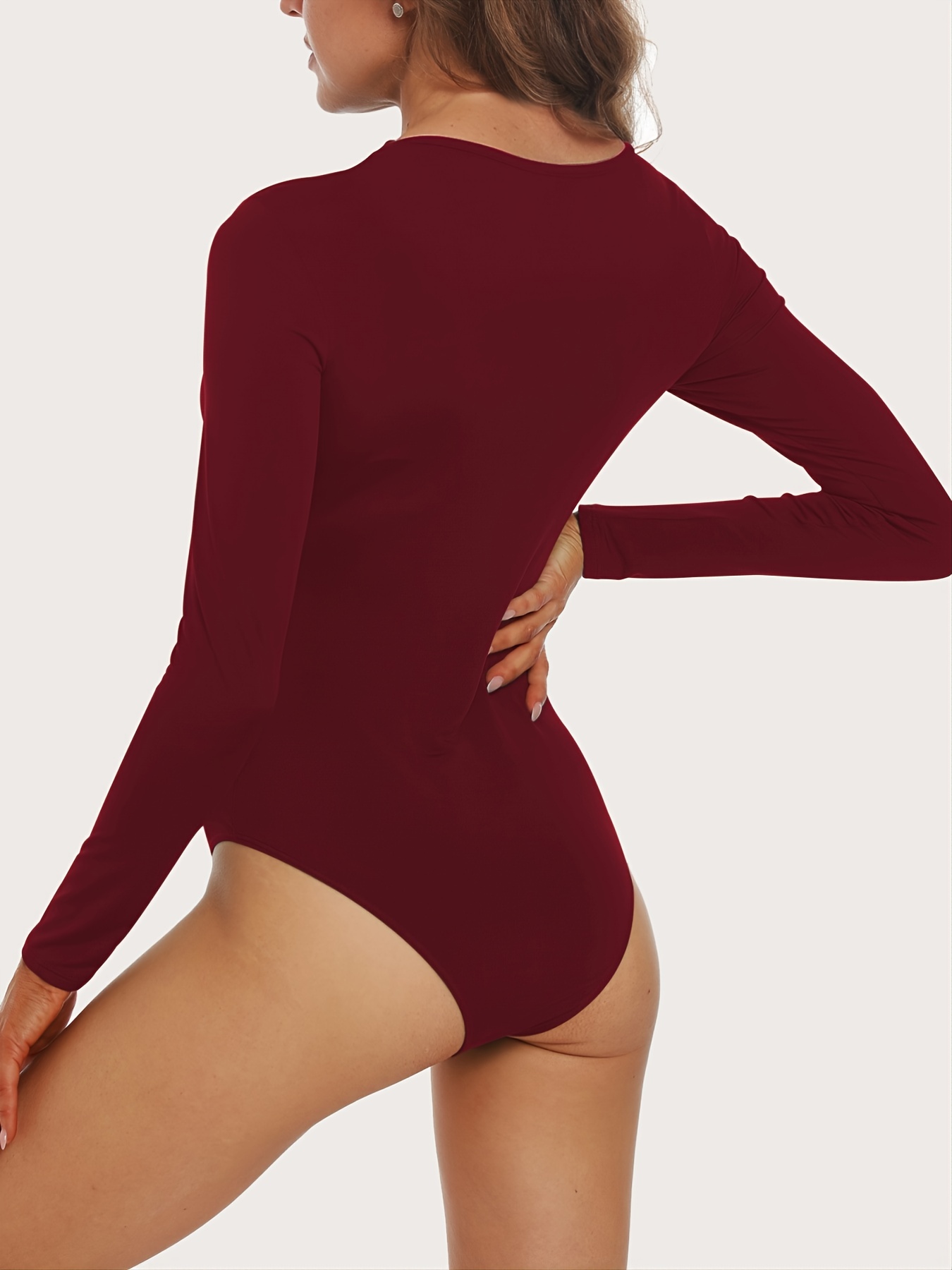 TUNUSKAT Women's Sexy Long Sleeve Bodysuit Slimming Square Neck T Shirt  Body Suit Ladies Seamless Dressy Tops Romper Jumpsuit : :  Everything