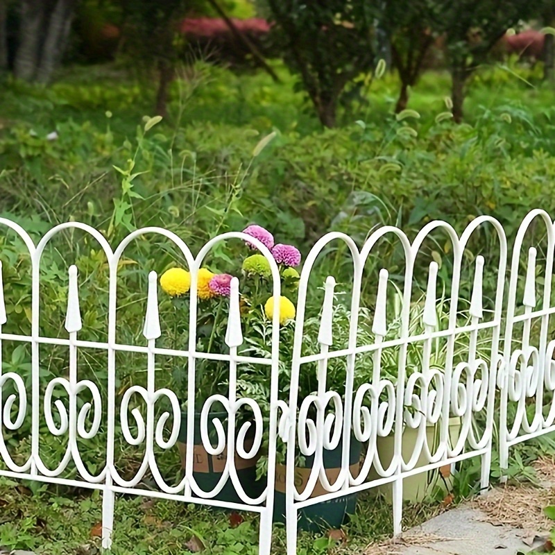 

5pcs Decorative Garden Border Fence, Outdoor Yard Garden Plastic Border Fence, Plant Bordering, Lawn Edging Fence Barrier Section Edge